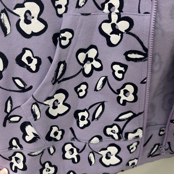 Free Assembly Girls Hooded Sweatshirt Zip-Up Jacket Purple Flowers XL‎ NWT - Picture 4 of 10